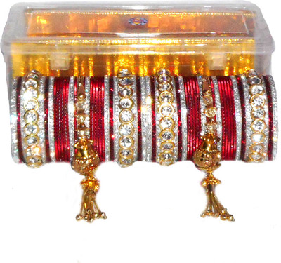 RENOY Metal Zircon Bangle Set(Pack of 34)