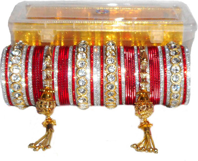 PRETTY GEMS Metal Zircon Bangle Set(Pack of 34)