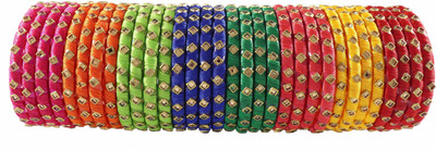 Zulka Get Your Traditions Glass Zircon Bangle Set(Pack of 32)