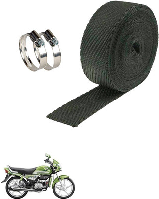 AXWee Silencer Wrap With Clamp Bike Exhaust Heat Shield (3Mtr, Black) _Hero HF Deluxe EcoPrtSc Bike Exhaust Heat Shield