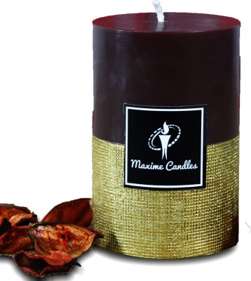 Maxime Dual Tone - Brown Gold Candle(Brown, Gold, Pack of 1)