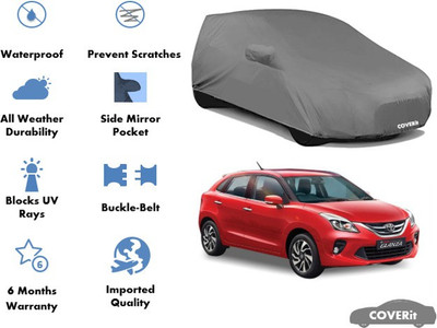 Coverit Car Cover For Toyota Glanza (With Mirror Pockets)(Grey)