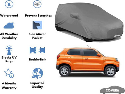 Coverit Car Cover For Maruti Suzuki S-Presso (With Mirror Pockets)(Grey)