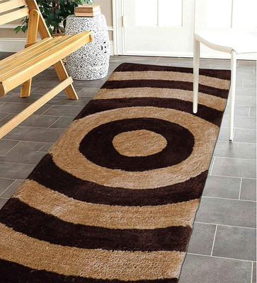 Divine Homes Brown Polyester Runner(2 ft,  X 5 ft, Rectangle)