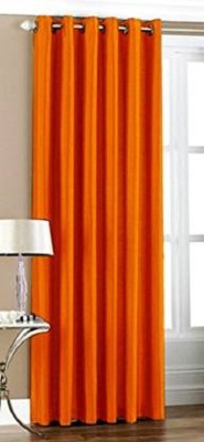 RS COLLACTION 213 cm (7 ft) Polyester Door Curtain Single Curtain(Plain, Orange)