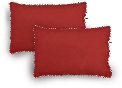 Jinaya's Cotton Pillows Cover(Pack of 2, 65 cm*45 cm, Red)