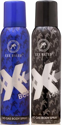 XXX Rated •	BOLD & HARD No Gas Deo Body Spray Combo Pack of 2 Deo, 240ML Deodorant Spray  -  For Men & Women(240 ml, Pack of 2)