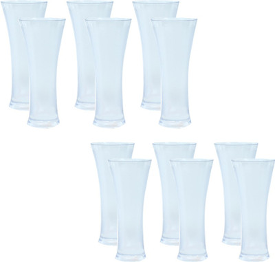 swift international (Pack of 12) Polycarbonate Unbreakable Stylish Transparent Clear Opilsner (12) Glass Set Water/Juice Glass(300 ml, Plastic, Clear)
