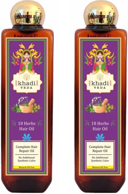 khadi veda 18 Herbs Hair Oil Pack Of 2 Hair Oil(200 ml)