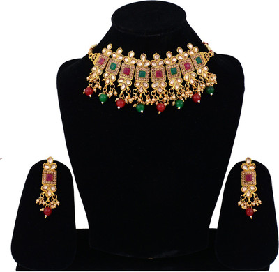 Darsha Collections Alloy Gold-plated Multicolor Jewellery Set(Pack of 1)