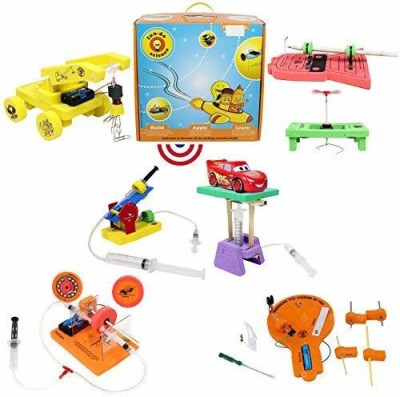 Butterfly FIelds STEM Toys for kids 8 10 years to 12 years Boys Girls Learning Toys 5in 1 Combo DIY Physics Kits for kids Air Shooter Toy, Disk Brake, Magnetic Toy Train, Circuits Board, Mine Detector(Multicolor)