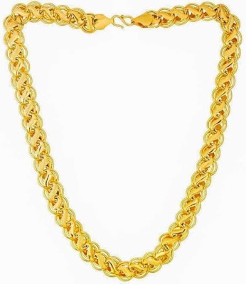 MEENAZ Mens Fashion Jewellery Valentine gifts Stylish Fancy Party Wear Titanium South model Long Necklace Golden Neckless handmade Style jewels wedding Rope Neck chains chain for boys men male boyfriend girls girlfriend latest design Casual Daily use simple broad patta name style heavy big large cub