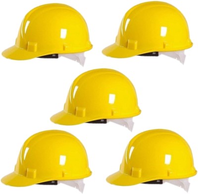 KAKU FANCY DRESSES Safety Helmet Yellow Construction Hats Accessory - Pack of 5 Safety Helmet Yellow Construction Hats Accessory - Pack of 5 Construction Helmet(Size - Medium)
