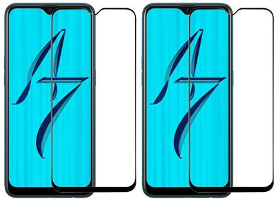 KARTRAY Edge To Edge Tempered Glass for Oppo A7(Pack of 2)