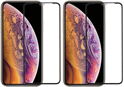 KARTRAY Edge To Edge Tempered Glass for Apple iPhone XS(Pack of 2)
