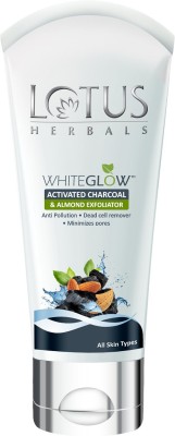 LOTUS Herbals WhiteGlow Activated Charcoal & Almond Exfoliator Scrub(100 g)