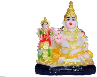 Green Value Laxmi Kuber Murti of Wealth Prosperity Money Business Good Luck Success Home/Office Gifting Diwali Dhanteras Decorative Showpiece  -  10 cm(Polyresin, Multicolor)