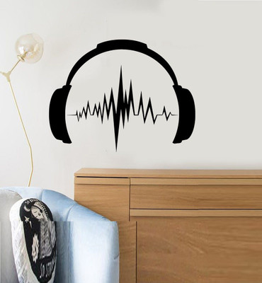 marvellous 60 cm m_headphonewavesvibration Self Adhesive Sticker(Pack of 1)