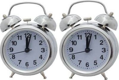 HornFlow Analog Silver Clock