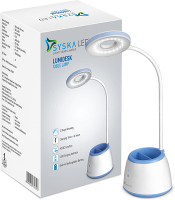 Syska SSK-TL-8608L Rechargeable Table Lamp  (24 cm, White)