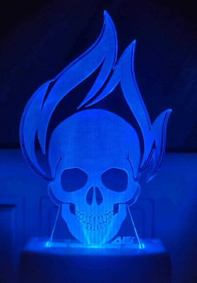 RPJ Trader THE BURNING SKULL Night Lamp with 7 Color Changing 11 cm ( , Pack Of 1) Night Lamp (11 cm, Transparent) Night Lamp(11 cm, Multicolor)