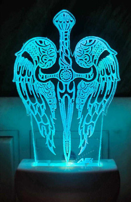 RPJ Trader 3D WING SWARD FANCY Night Lamp with 7 Color Changing 11 cm ( , Pack Of 1) Night Lamp (11 cm, Transparent) Night Lamp(11 cm, MULTICOLOURD)