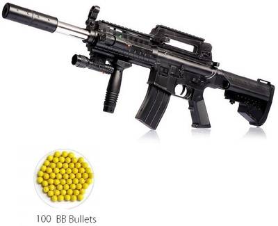 HALO NATION M4A4 Sniper Rifle Gun Toy BB Bullet Toy Gun - 25 Inches - High Grade Power Shot Plastic BB Bullet M908 PUBG M955 Sniper Gun Toy ( Rifle + 100 BB Bottle Dispenser ) Guns &amp; Darts  (Black)