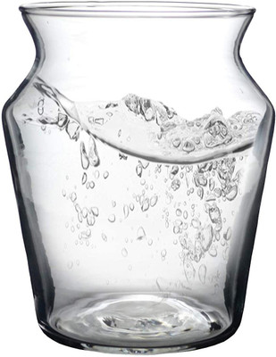 Decent Glass Decent Glass Flower Vase Set of 2 Glass Vase(6.29 inch, Clear)