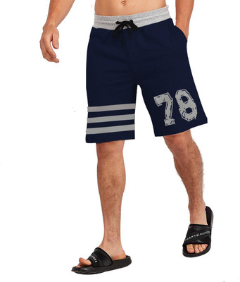 JUGULAR Printed Men Dark Blue Regular Shorts