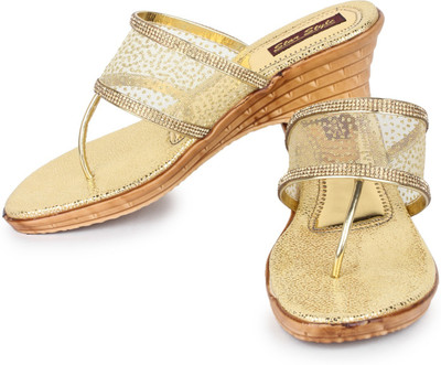 STAR STYLE Women Gold Wedges STAR STYLE Women Gold Wedges
