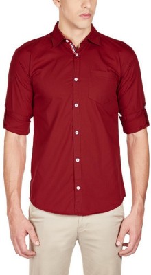 FabTag - ELEPANTS Men Solid Casual Red Shirt