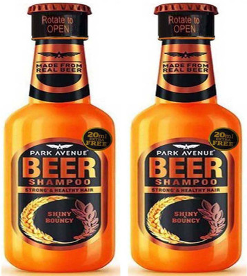 PARK AVENUE NEW SHINY & BOUNCY Beer Shampoo 370 ml × 2 Pack Of Two(740 ml)