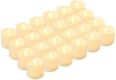 JAMBOREE LED Tea Light flameless Candles, Decorative Candles Battery Operated LED Candles, Flickering Tealight Candles, Pack of 24, Warm White Candle(White, Pack of 24)