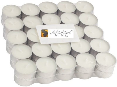 CartVallue 50 T Light Candle Pack White Candle(White, Pack of 50)