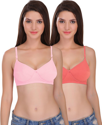 Featherline Casual Poly Cotton Heavily Padded Women's T-Shirt Bras Women T-Shirt Heavily Padded Bra(Multicolor)