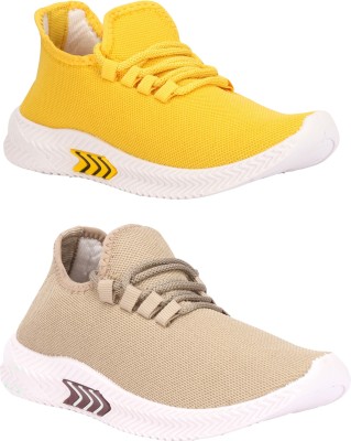 SCATCHITE COMBO-PF1-YELLOW-PF1-BEIGE Sneakers For Men(Yellow, Beige , 6)