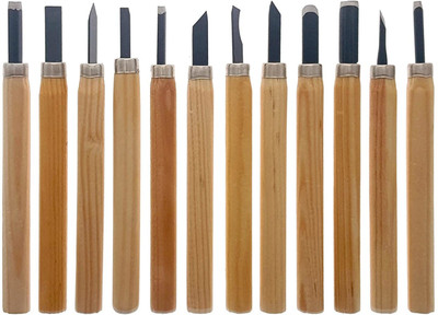 pollwala 12 pcs Wood Carving and Engraving Set Art Combination Chisel Combination Chisel Set(Pack of 12)