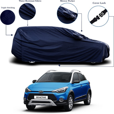 ANTHUB Car Cover For Hyundai i20 Active (With Mirror Pockets)(Blue)