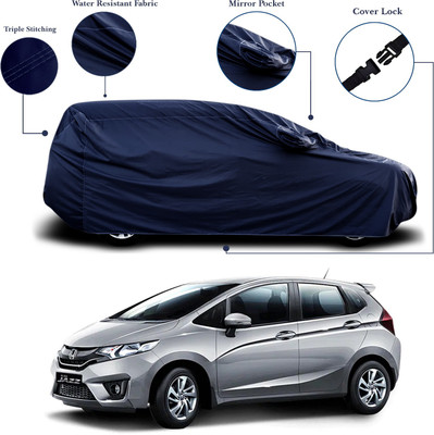 SEBONGO Car Cover For Honda Jazz (With Mirror Pockets)(Blue)