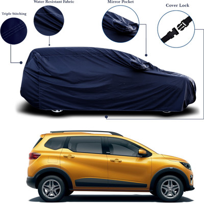 SEBONGO Car Cover For Renault Triber (With Mirror Pockets)(Blue)