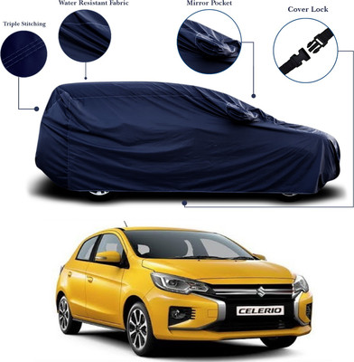 SEBONGO Car Cover For Maruti Suzuki Celerio (With Mirror Pockets)(Blue)
