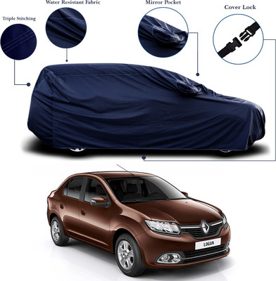ANTHUB Car Cover For Renault Logan (With Mirror Pockets)(Blue)