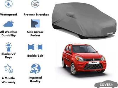 Coverit Car Cover For Maruti Suzuki Alto (With Mirror Pockets)(Grey)
