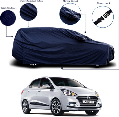 ANTHUB Car Cover For Hyundai Xcent (With Mirror Pockets)(Blue)