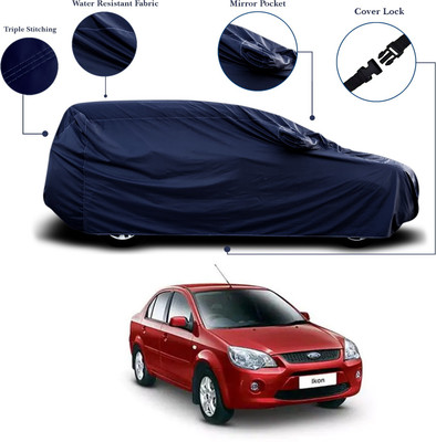 ANTHUB Car Cover For Ford Ikon (With Mirror Pockets)(Blue)