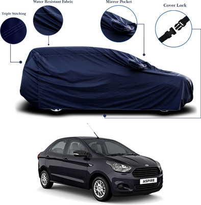 SEBONGO Car Cover For Ford Figo Aspire (With Mirror Pockets)(Blue)