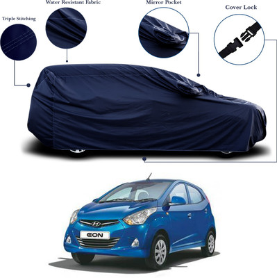ANTHUB Car Cover For Hyundai Eon (With Mirror Pockets)(Blue)