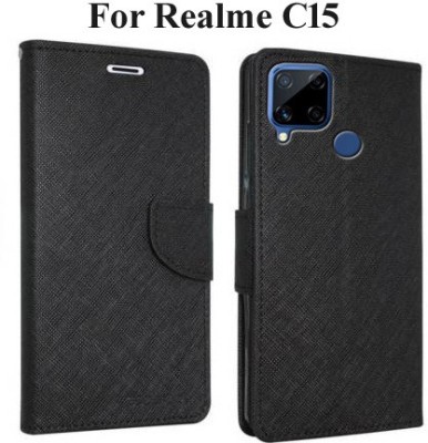 Krumholz Flip Cover for Realme C15, Realme C15 Qualcomm Edition(Black, Dual Protection, Pack of: 1)