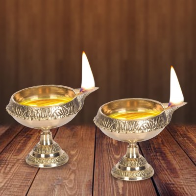 Flipkart SmartBuy Pendi Kuber Brass (Pack of 2) Table Diya Set(Height: 2.2 inch)