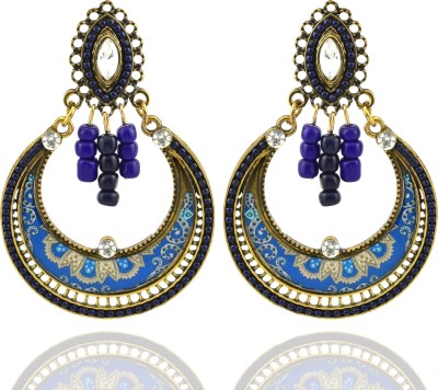 HIGH TRENDZ Turkish Gold Plated Enamel Earring Alloy Chandbali Earring